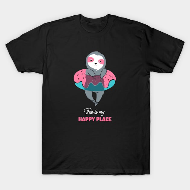 This is my happy place sloth swimming T-Shirt by CaptainHobbyist